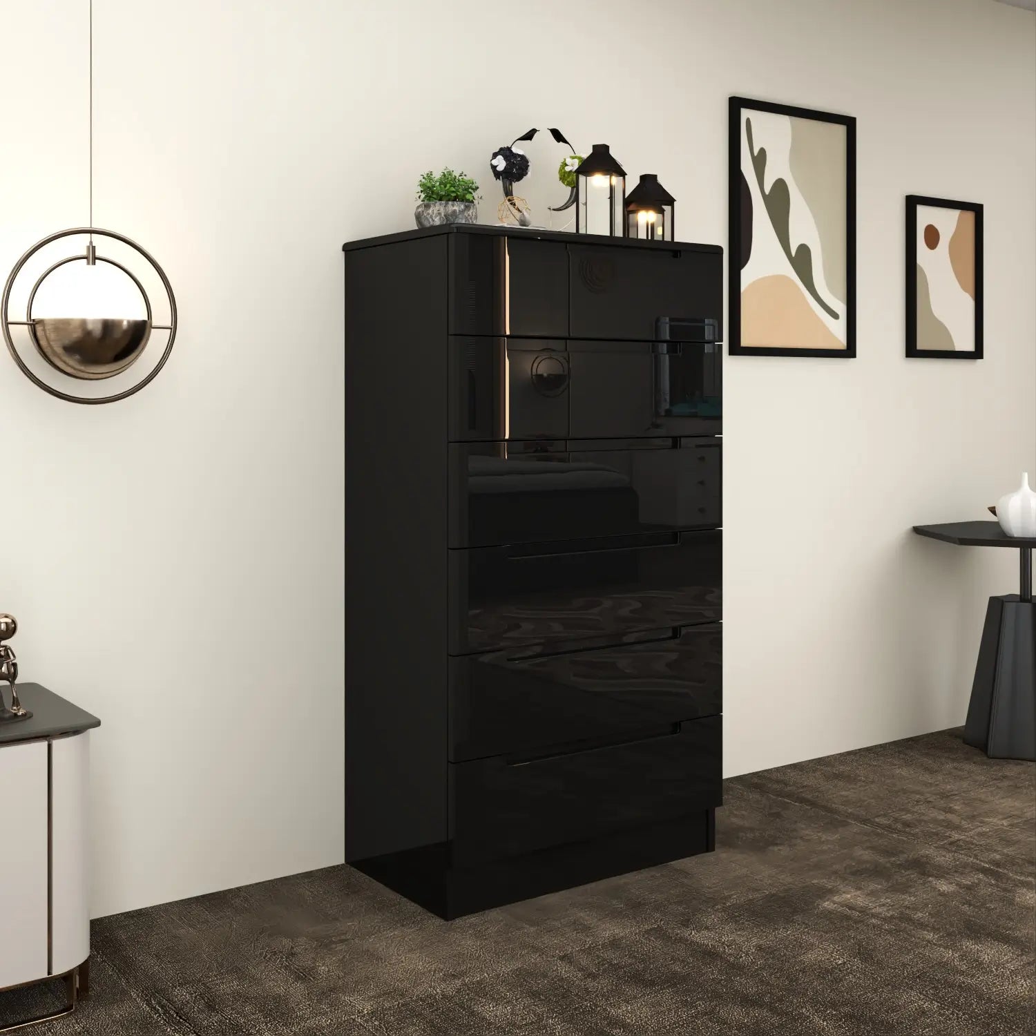 Astoria 6 Drawers Chest Black