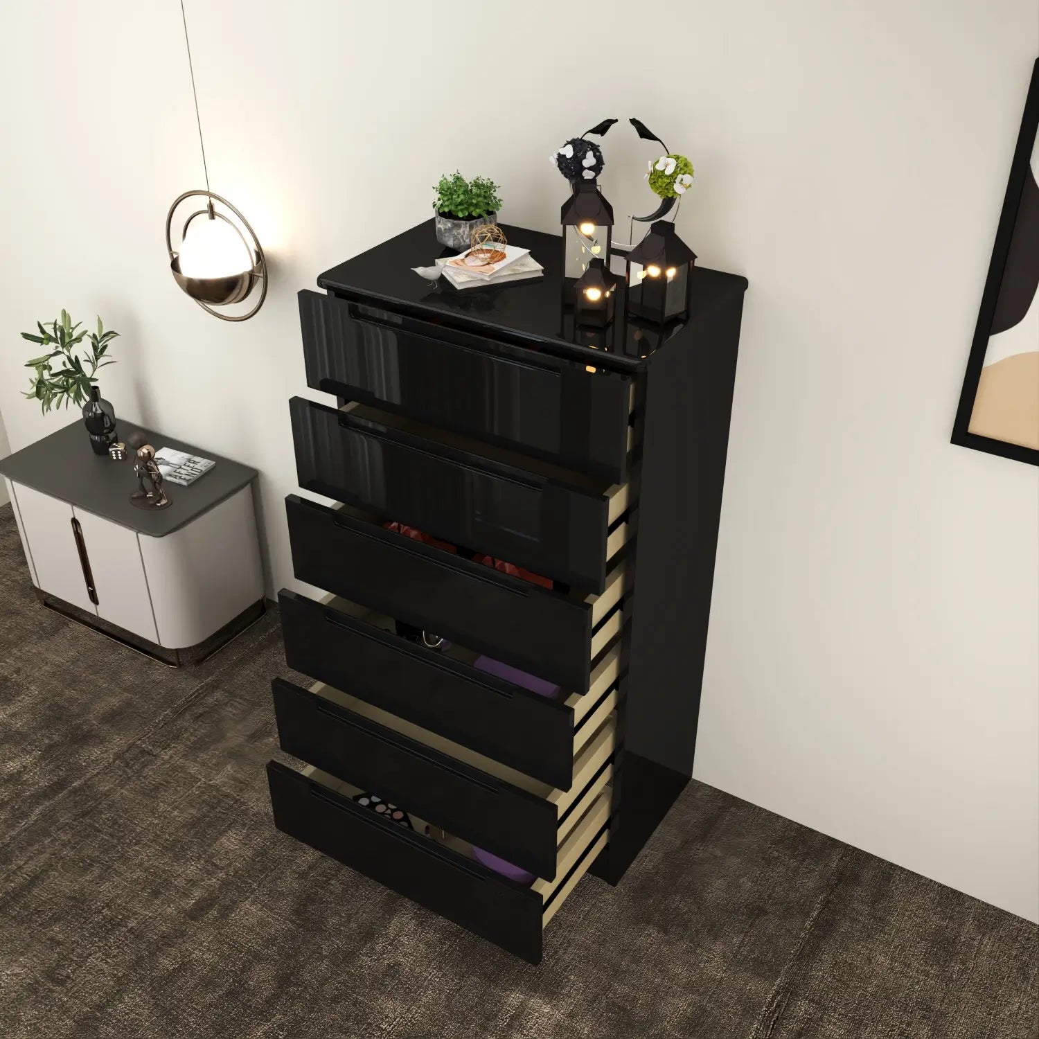 Astoria 6 Drawers Chest Black
