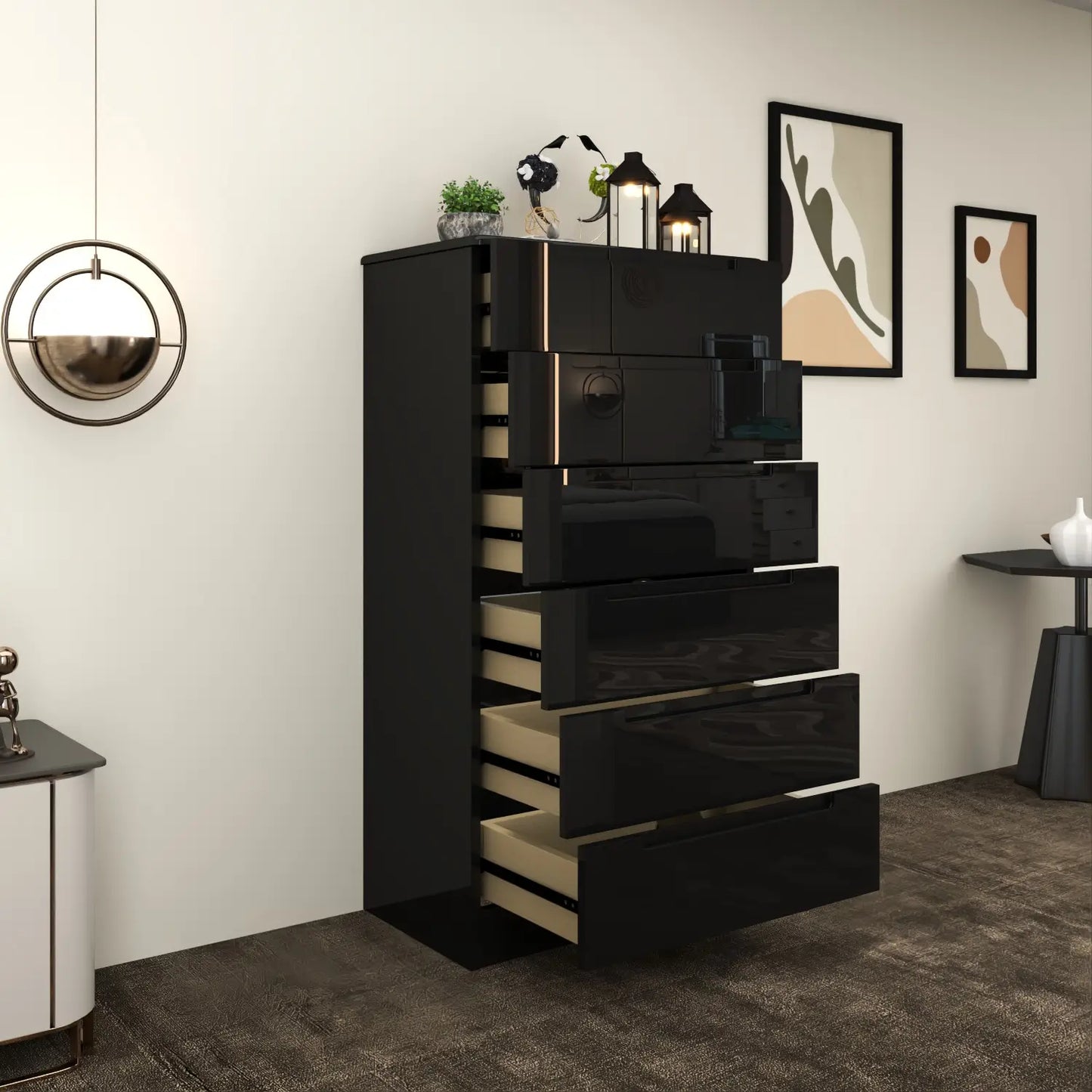 Astoria 6 Drawers Chest Black