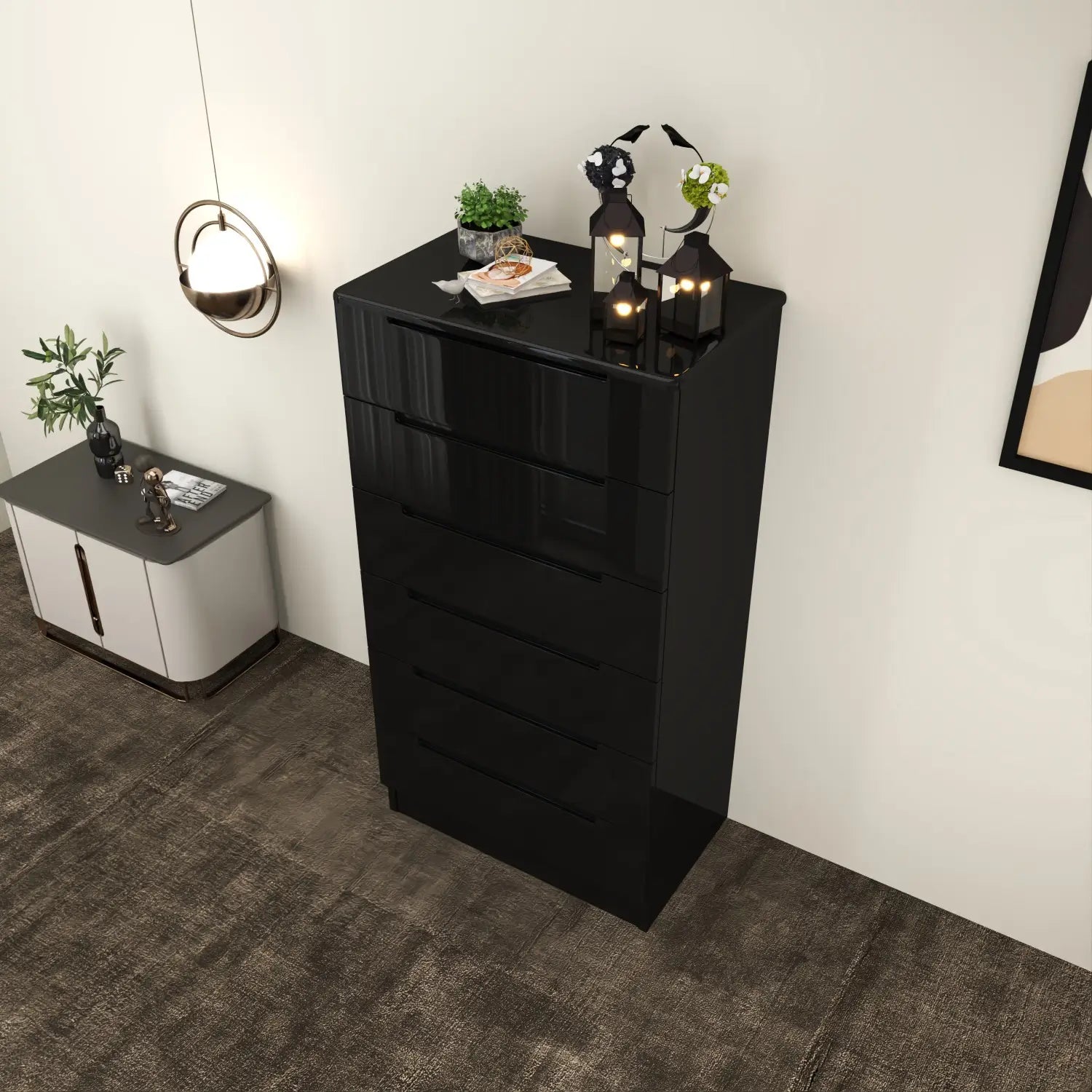 Astoria 6 Drawers Chest Black