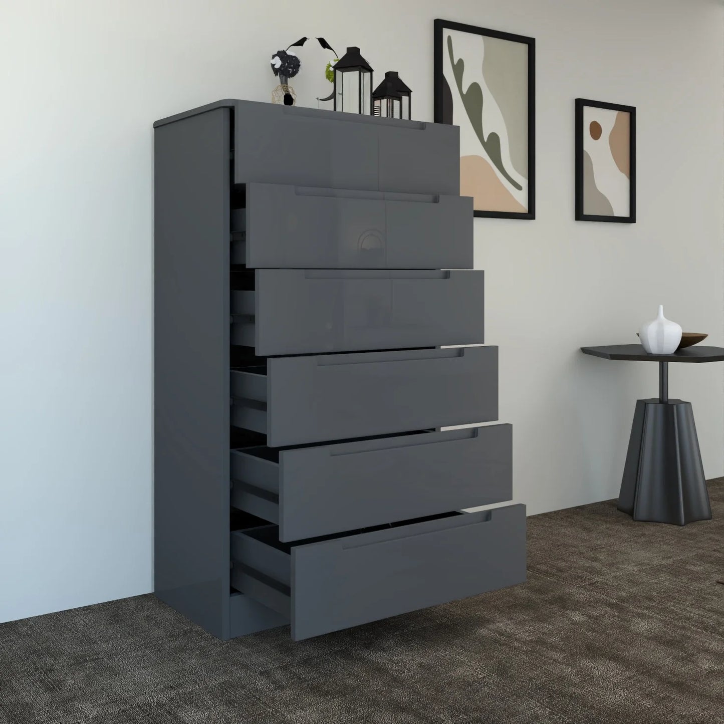 Astoria 6 Drawers Chest DarkGray