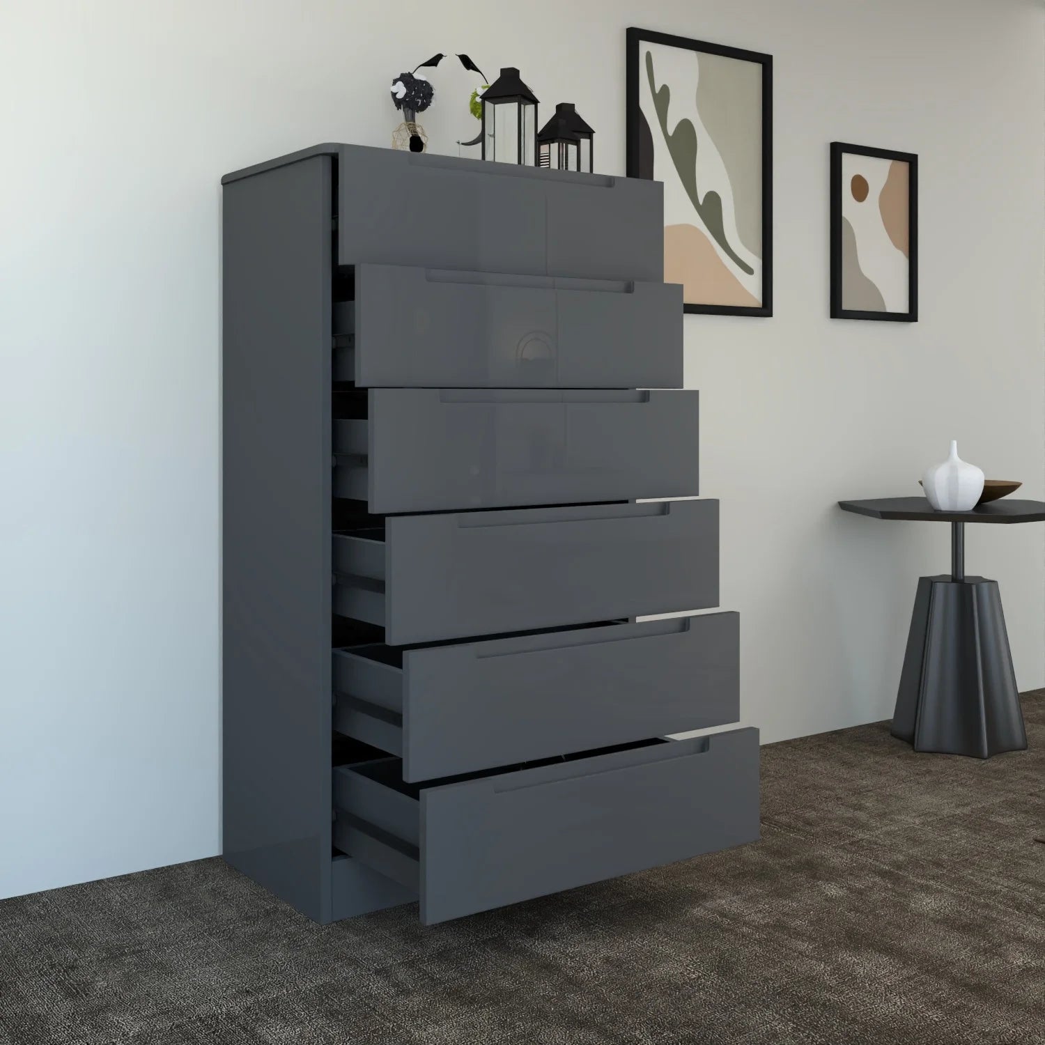 Astoria 6 Drawers Chest DarkGray