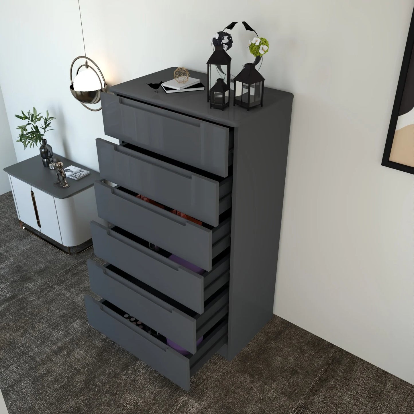Astoria 6 Drawers Chest DarkGray