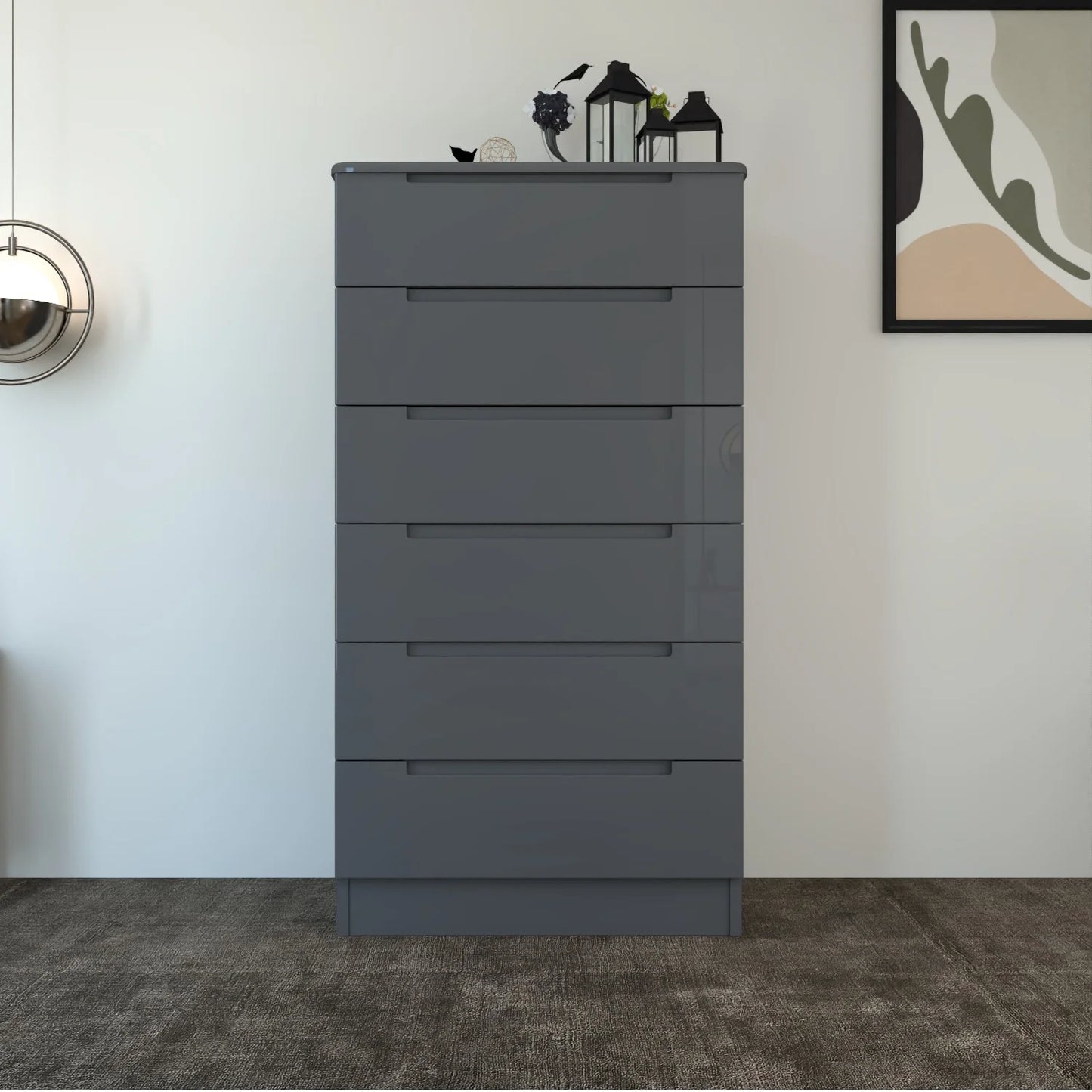 Astoria 6 Drawers Chest DarkGray