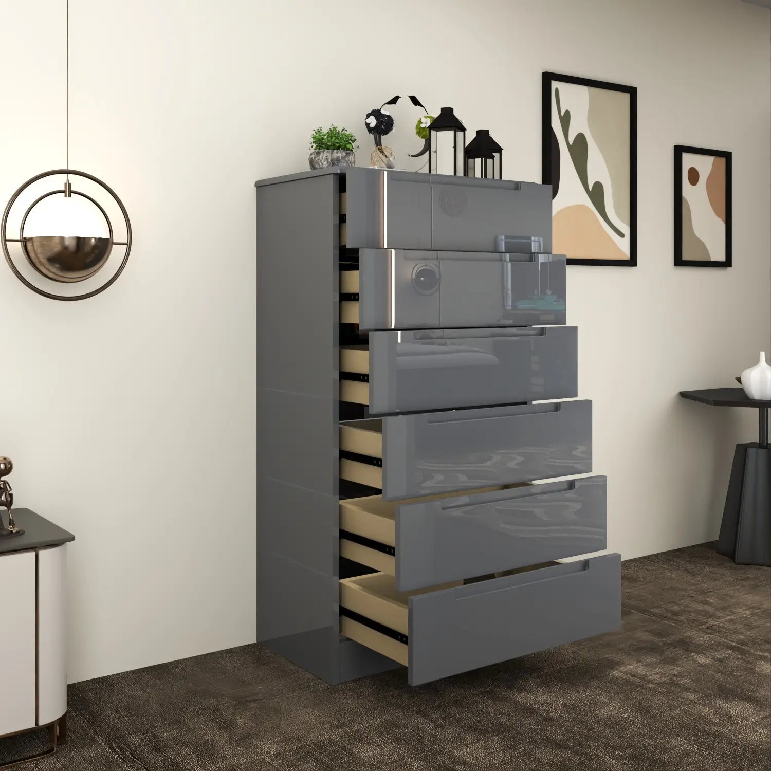 Astoria 6 Drawers Chest Gray
