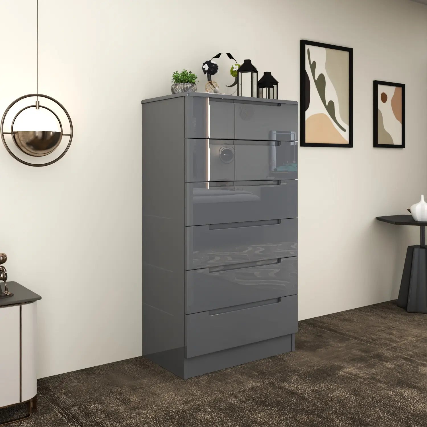 Astoria 6 Drawers Chest Gray
