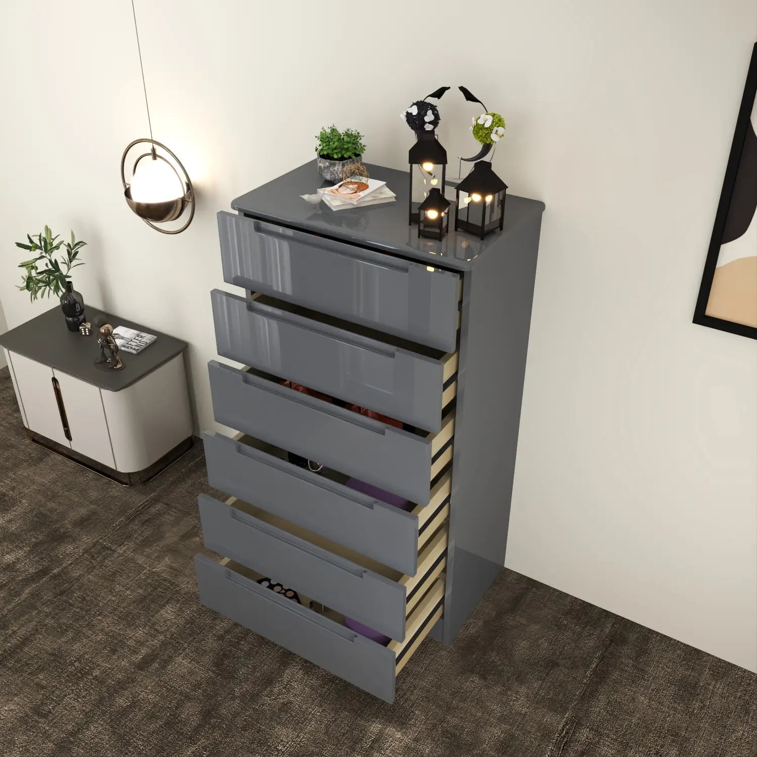 Astoria 6 Drawers Chest Gray