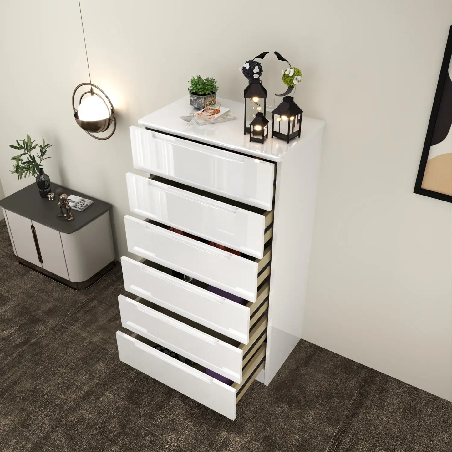 Astoria 6 Drawers Chest White