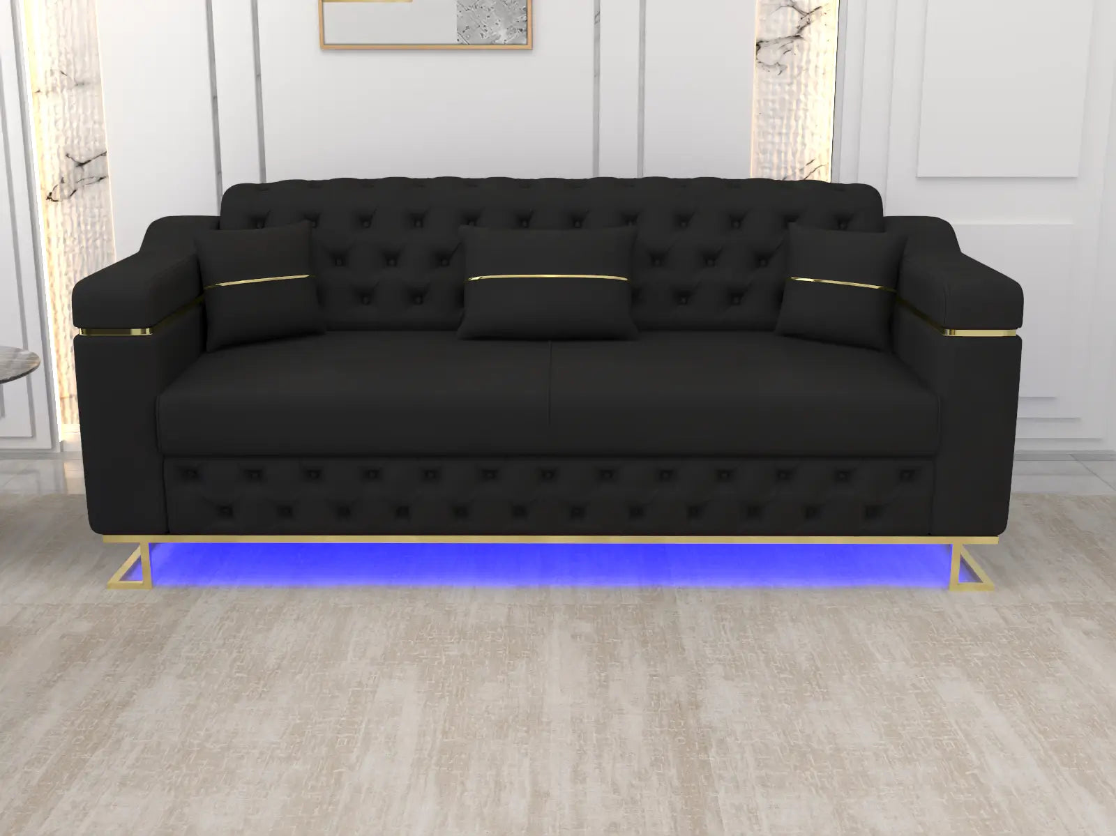 Black 3 Seater