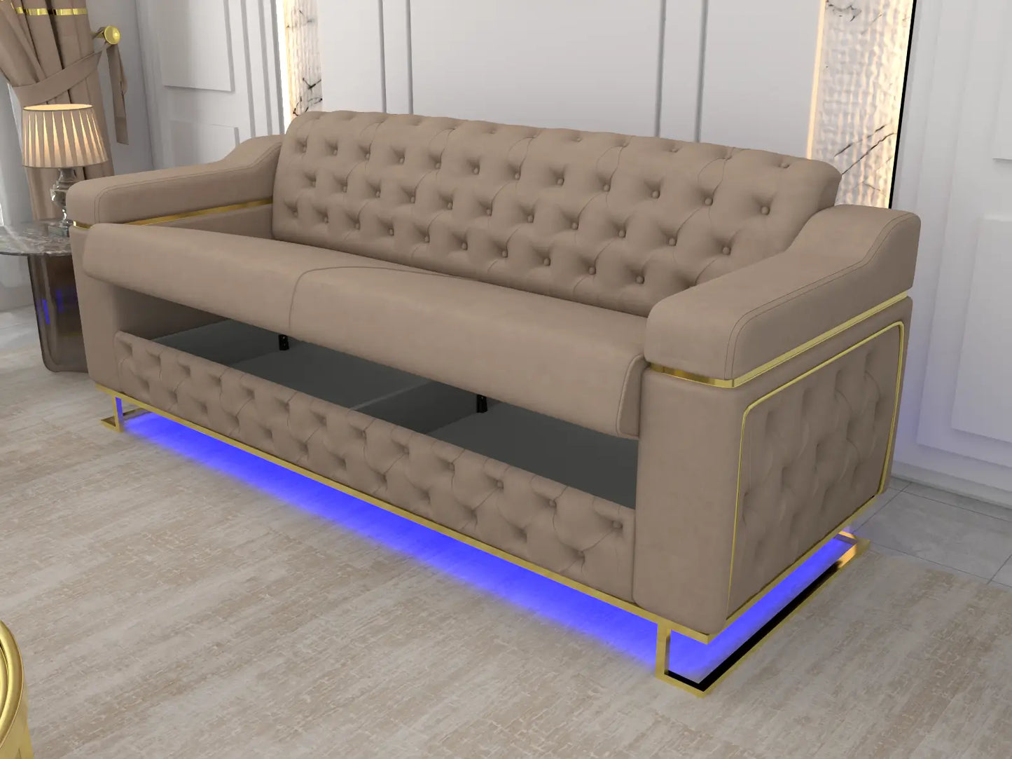 Cream 3 Seater