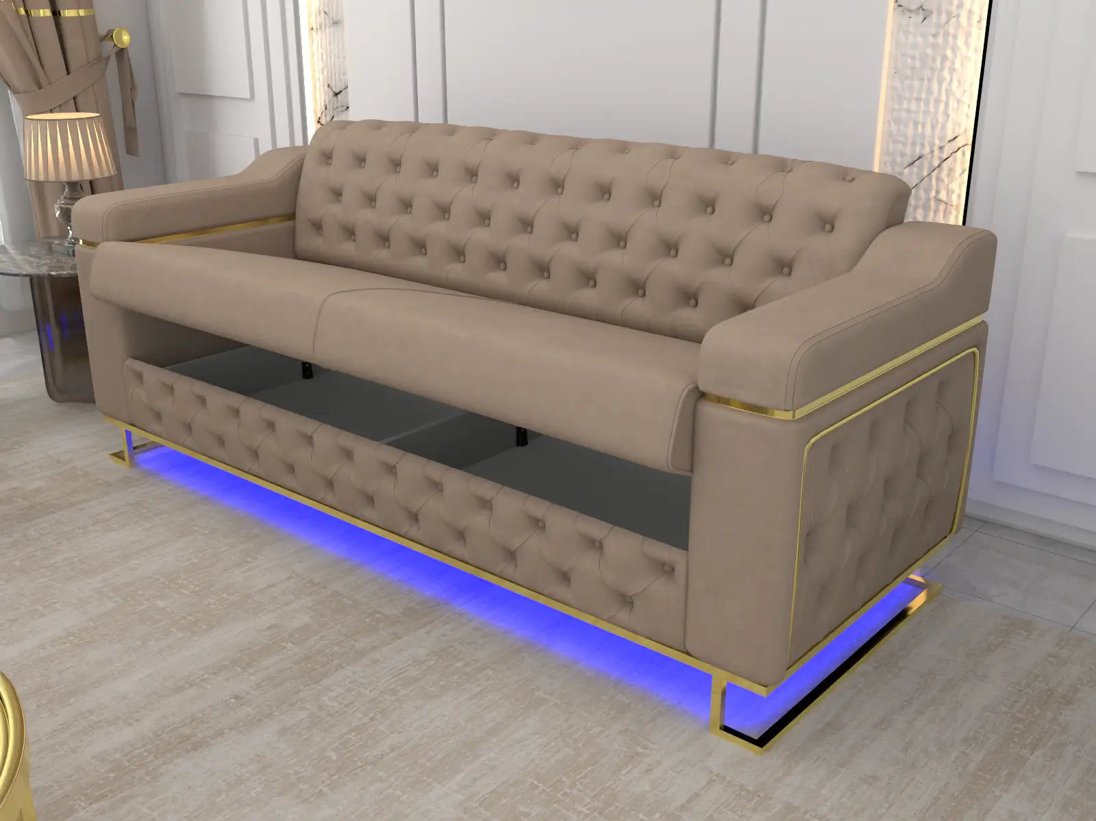 Cream 3 Seater