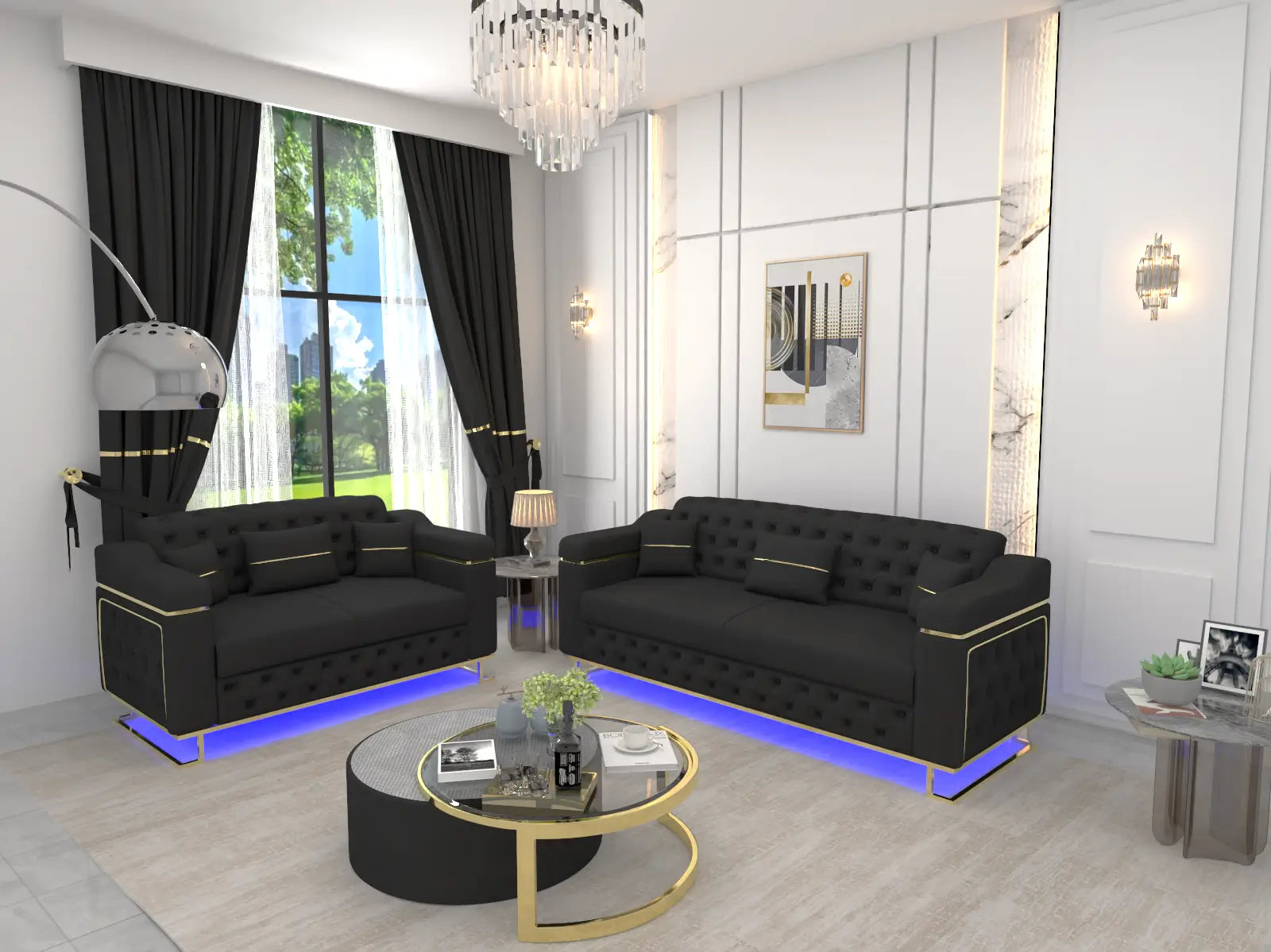 Black  3+2 Seater