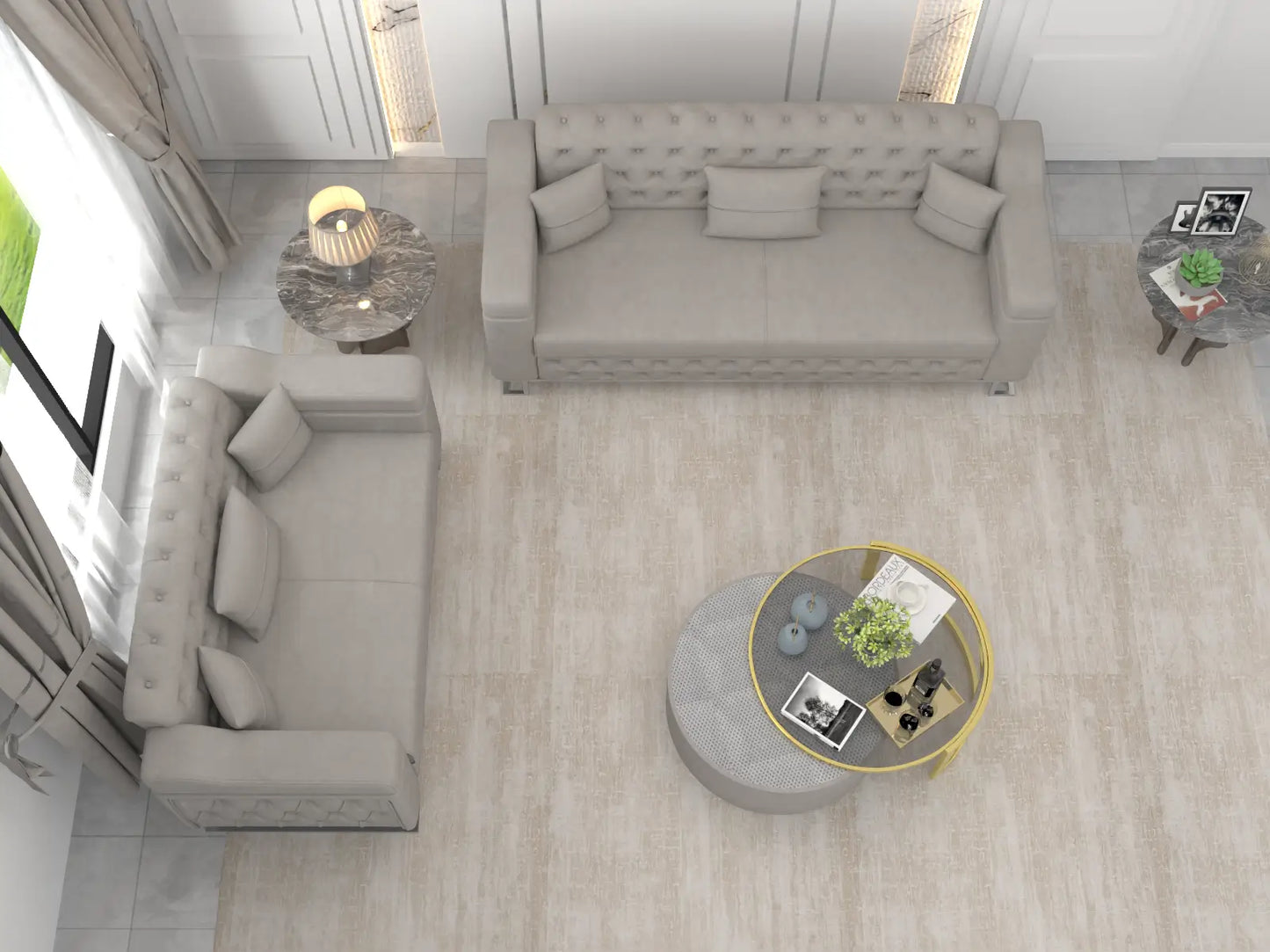 Gray 3+2 Seater