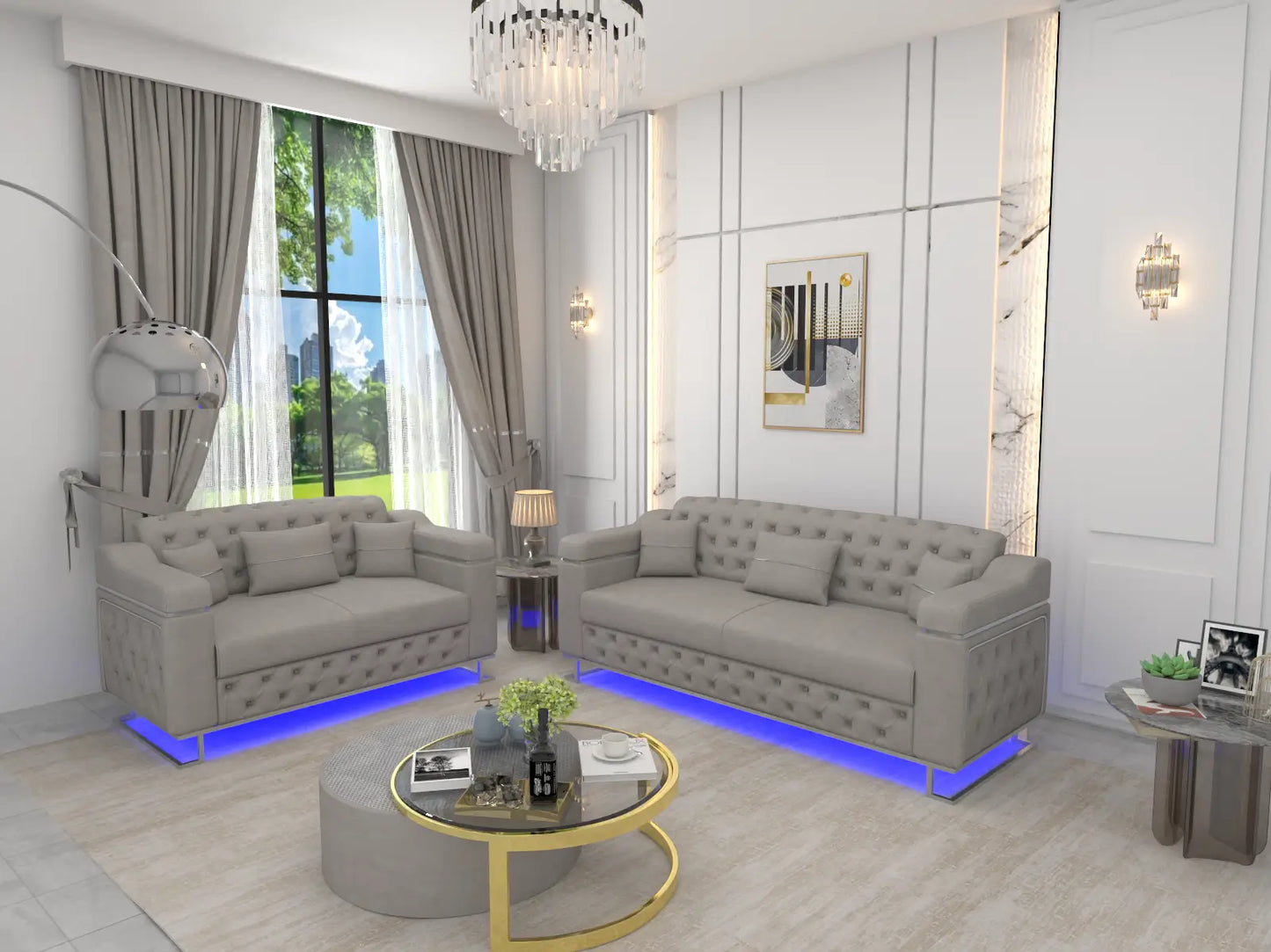 Gray 3+2 Seater