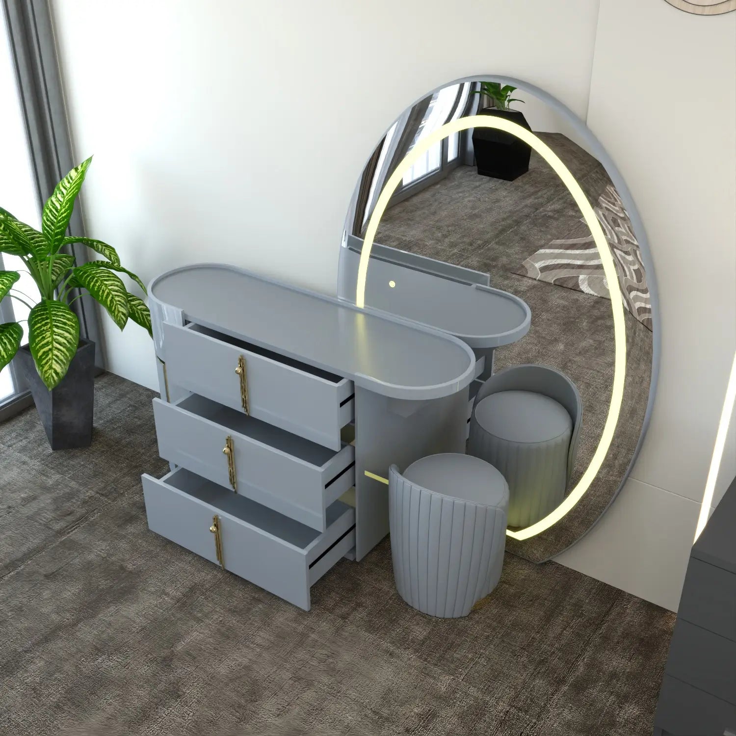 Celeste Dressing Table Gray