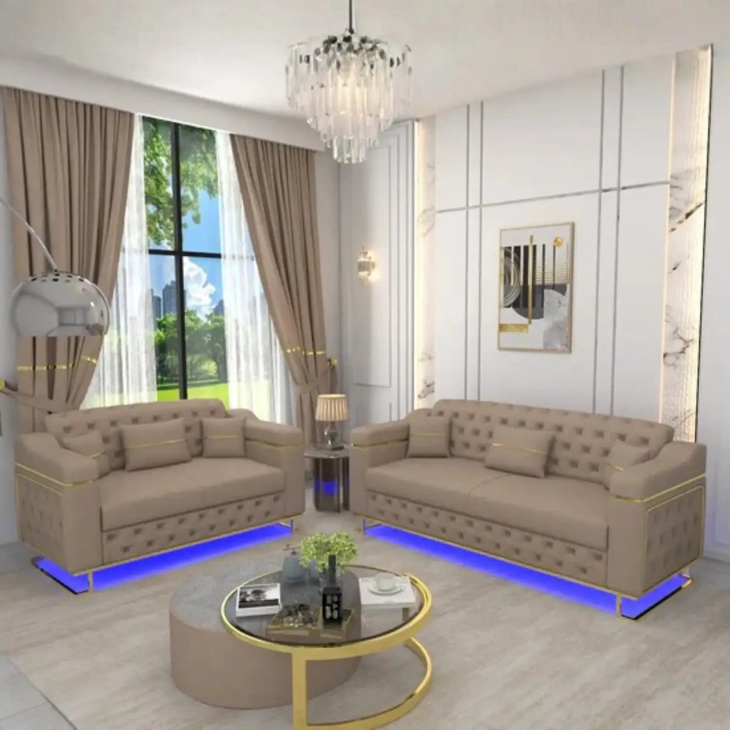 Cream 3+2 Seater