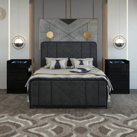 Dallas Bedside Table in Black