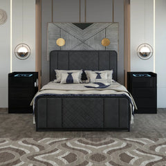 Dallas Bedside Table in Black