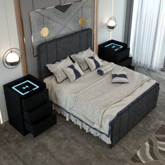 Dallas Bedside Table in Black