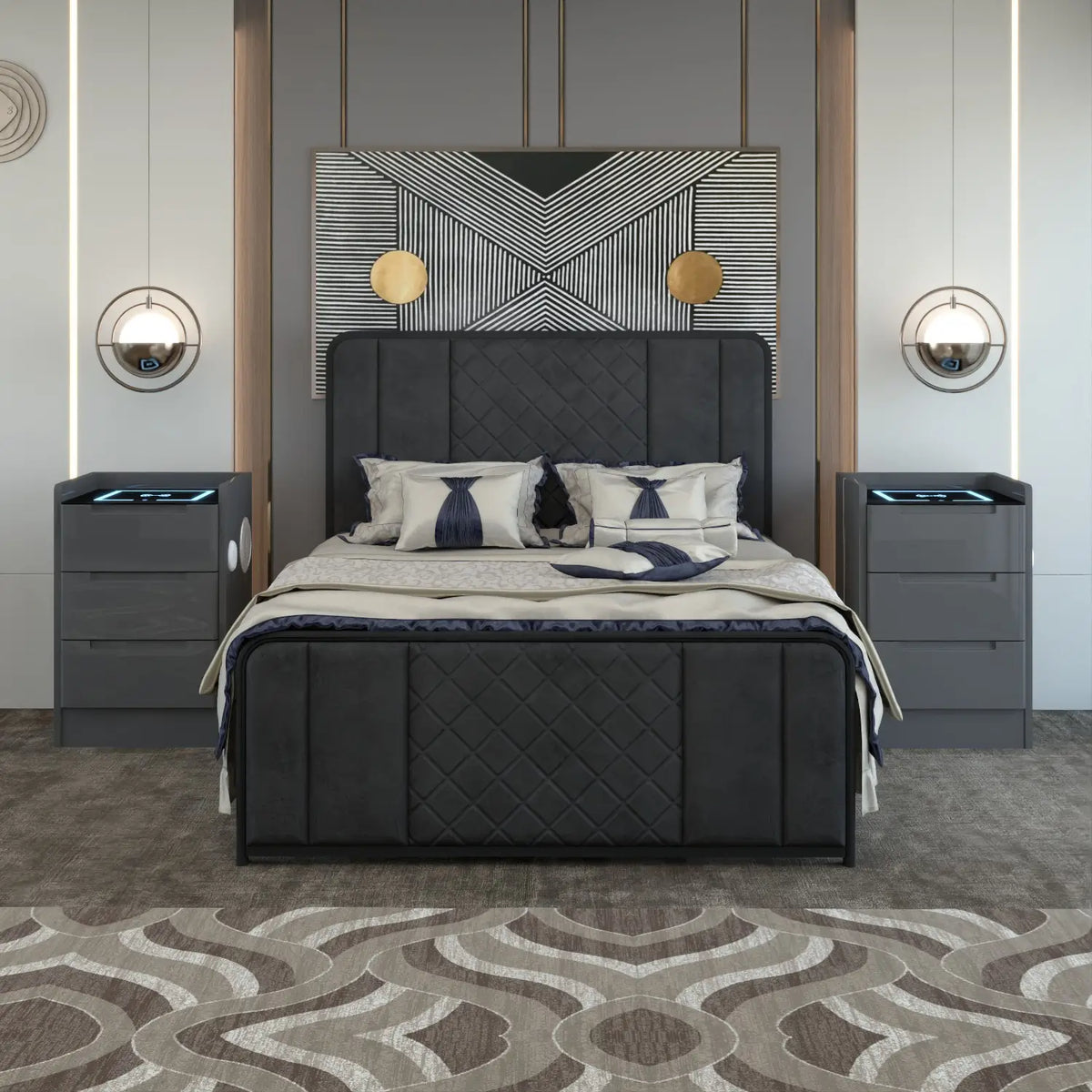 Dallas Bedside Table in DarkGray