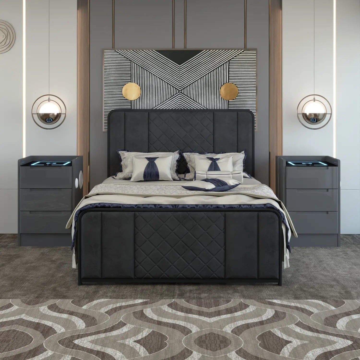 Dallas Bedside Table in DarkGray