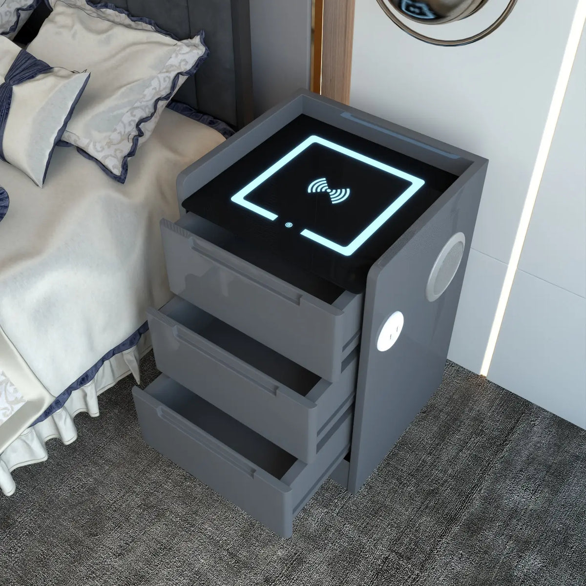 Dallas Bedside Table in DarkGray