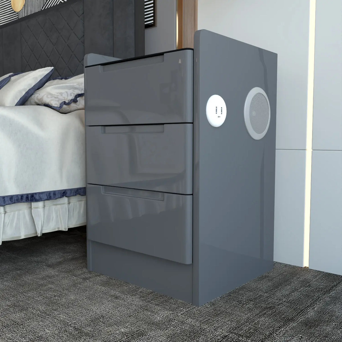 Dallas Bedside Table in DarkGray