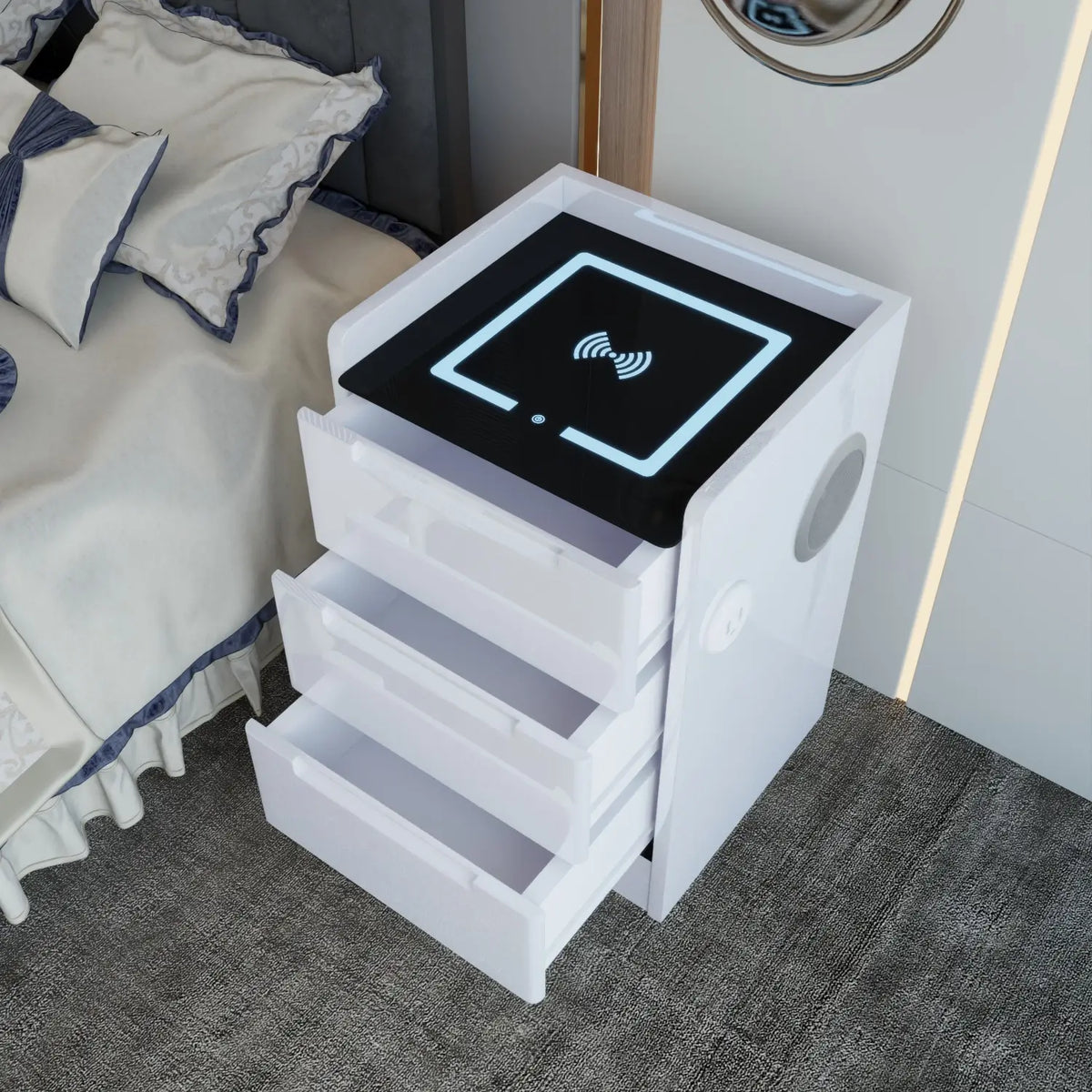 Dallas Bedside Table in white