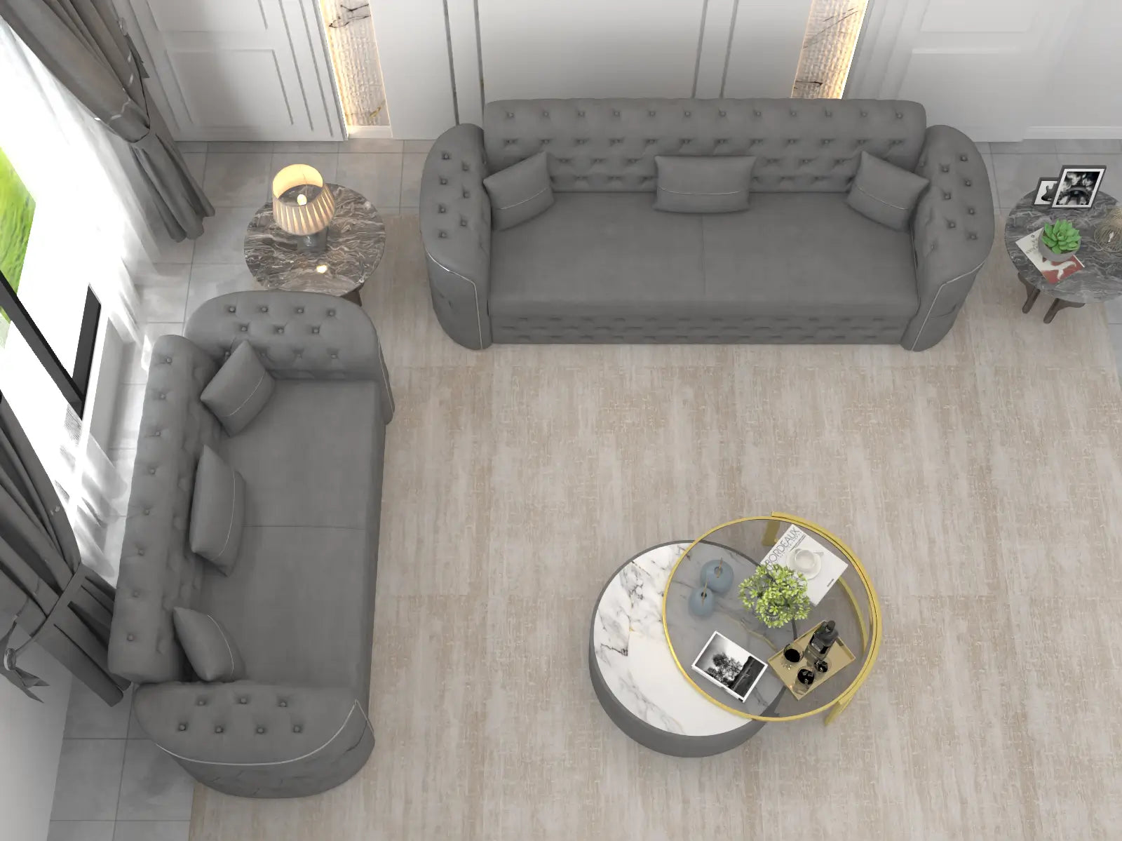 Gray 3+2 seater