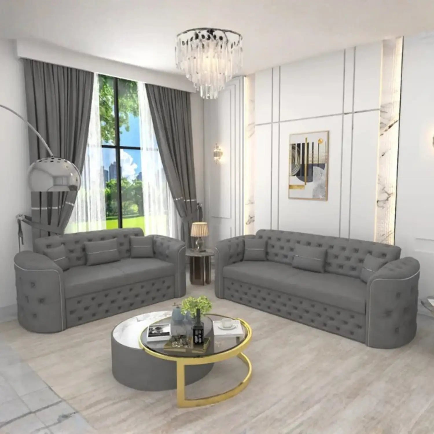 Gray 3+2 seater