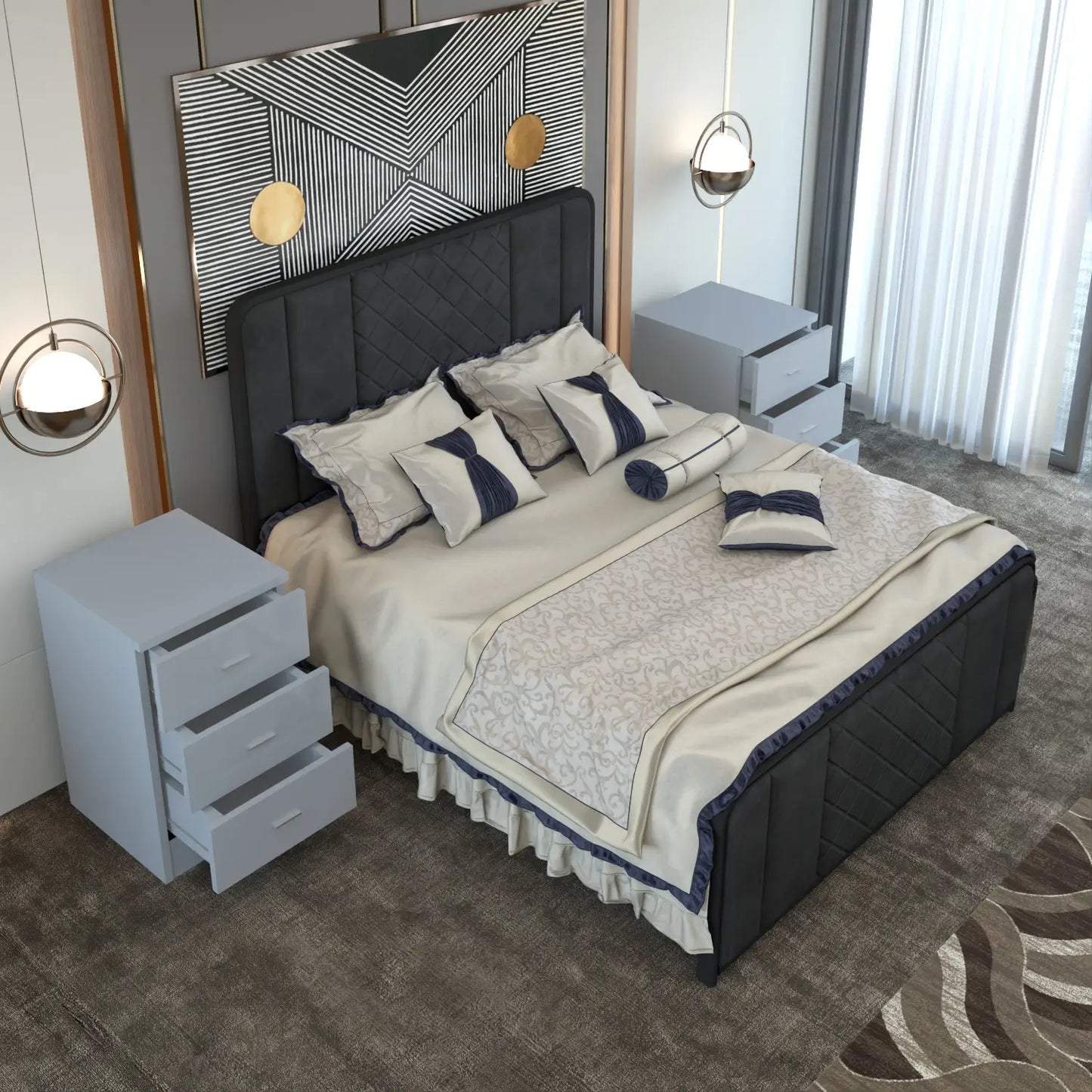 Halo Bedside Gray