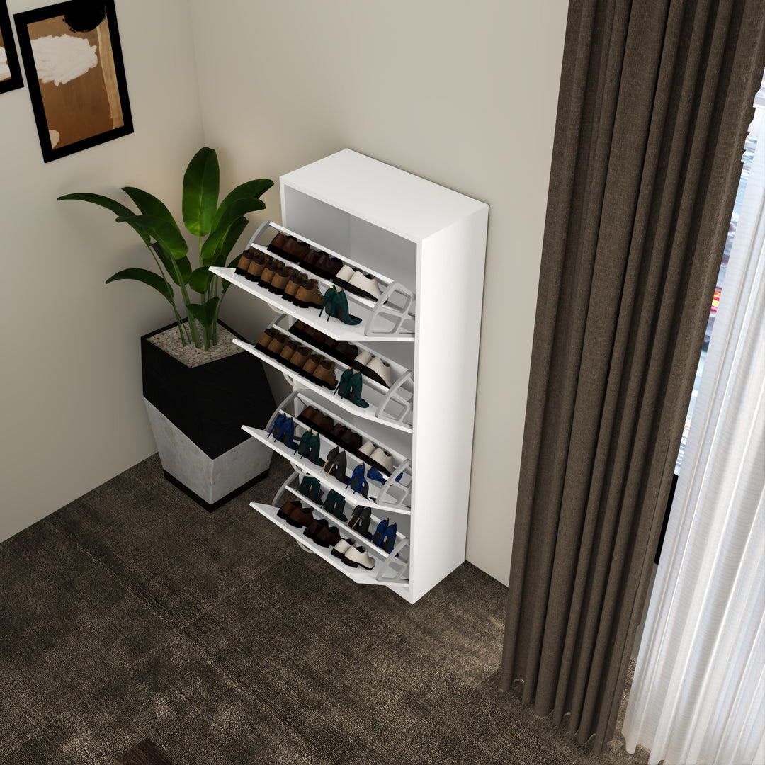 4 Tier High Gloss Shoes Cabinet