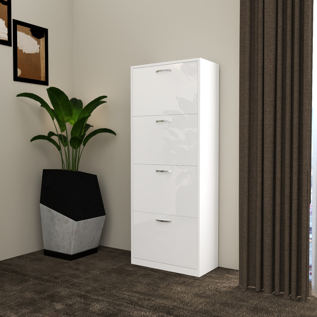 4 Tier High Gloss Shoes Cabinet
