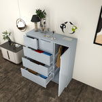 Load image into Gallery viewer, 5-Drawers High Gloss Chest of Drawer with Side Hanging Cabinet
