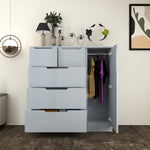 Load image into Gallery viewer, 5-Drawers High Gloss Chest of Drawer with Side Hanging Cabinet
