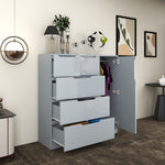 Load image into Gallery viewer, 5-Drawers High Gloss Chest of Drawer with Side Hanging Cabinet
