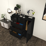 Load image into Gallery viewer, 5-Drawers High Gloss Chest of Drawer with Side Hanging Cabinet
