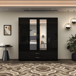 Load image into Gallery viewer, High Gloss 4-Doors Wardrobe with Mirror
