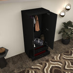 Load image into Gallery viewer, 2-Doors High Gloss Wardrobe with Drawers
