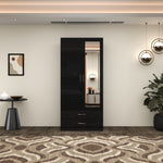 Load image into Gallery viewer, 2-Doors High Gloss Wardrobe with Drawers
