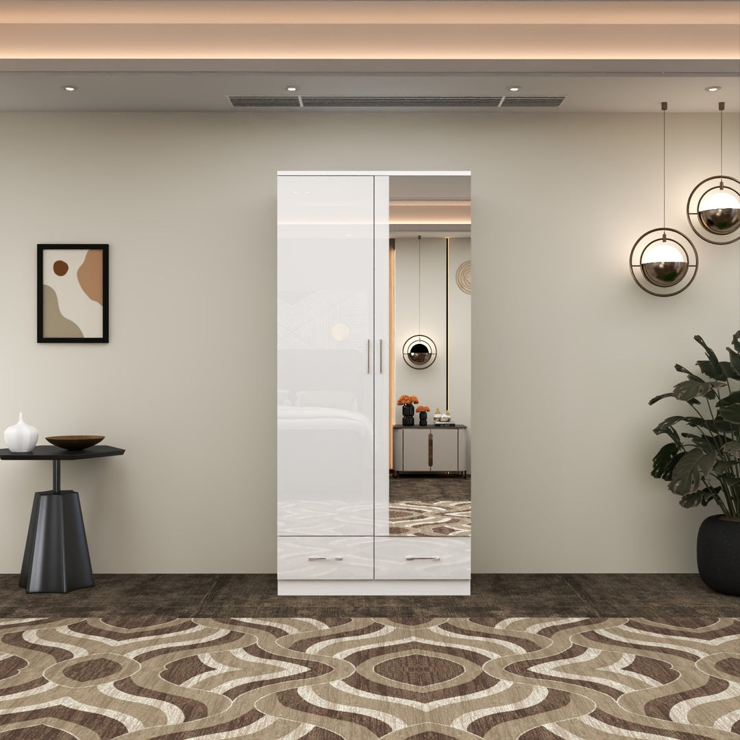 High Gloss 2 Doors Wardrobe