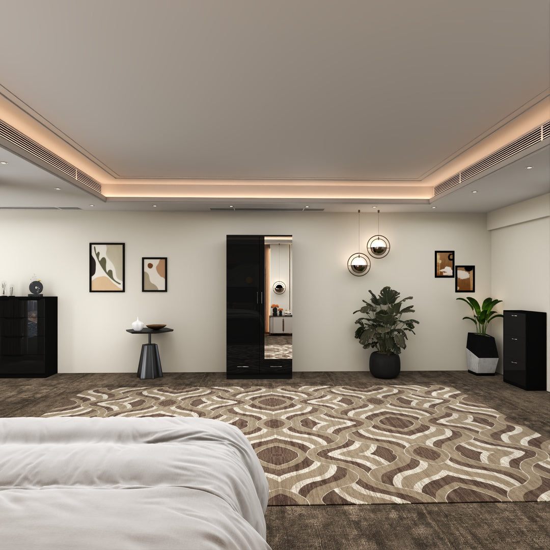 High Gloss 2 Doors Wardrobe