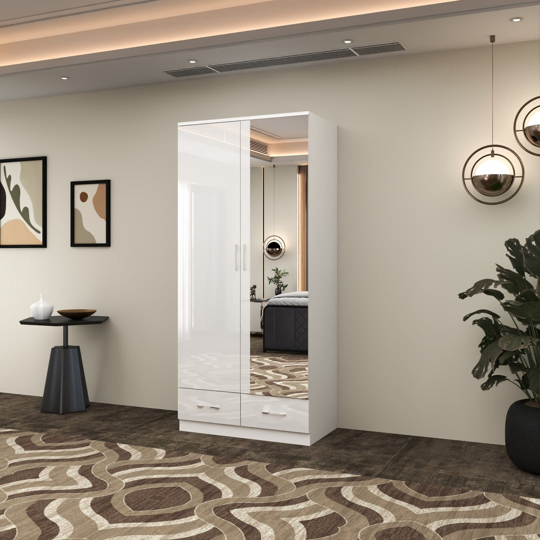 High Gloss 2 Doors Wardrobe