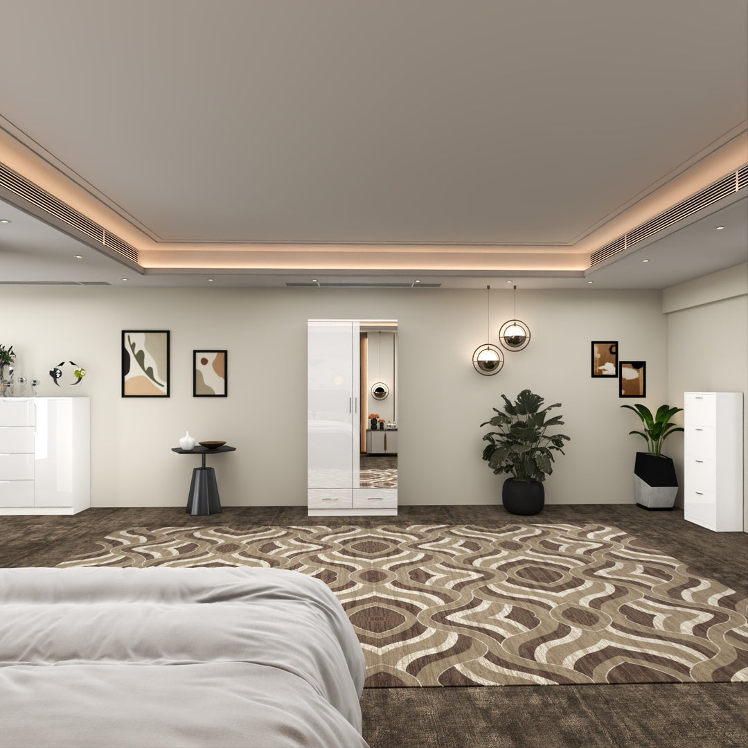 High Gloss 2 Doors Wardrobe