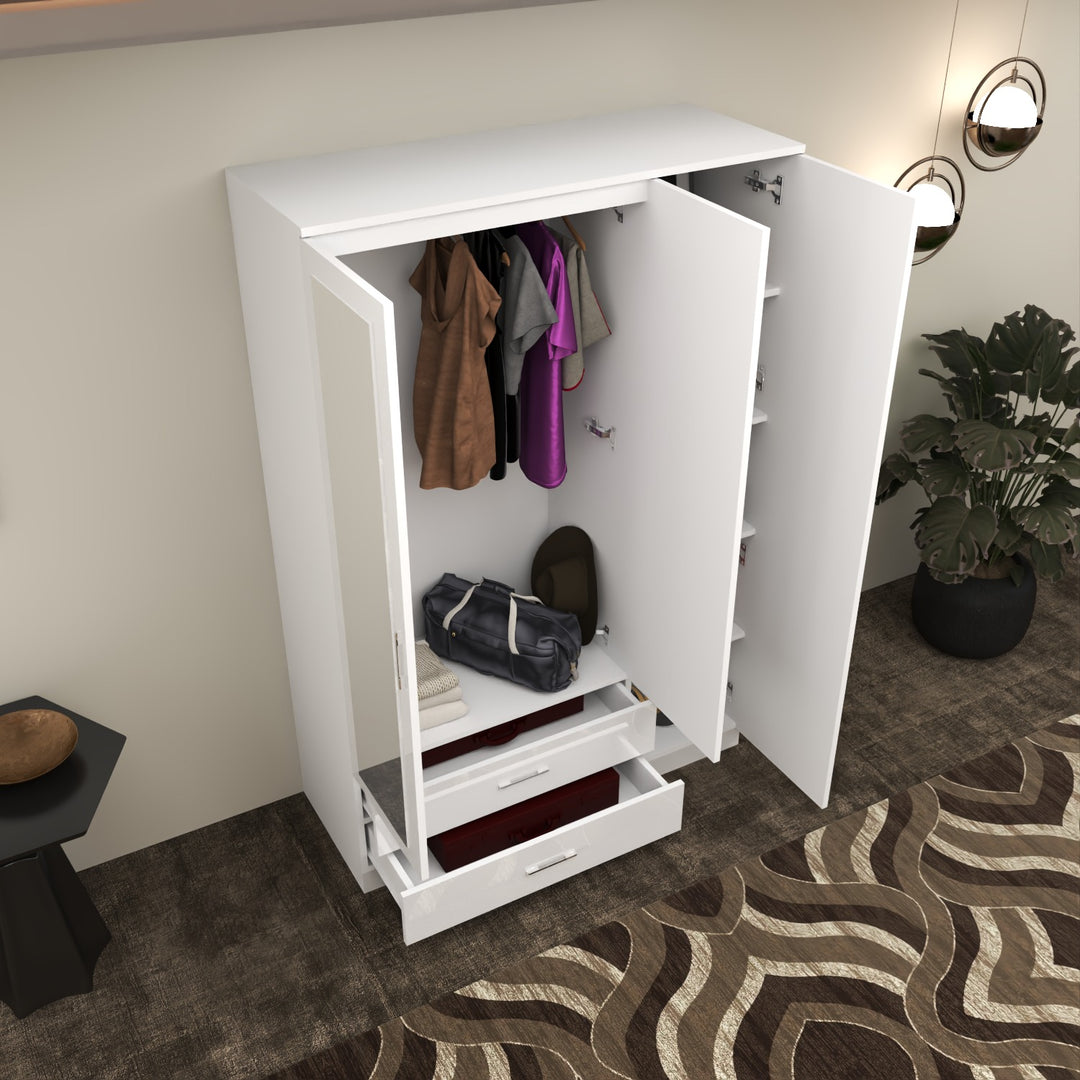 Modern High Gloss 3-Doors Wardrobe