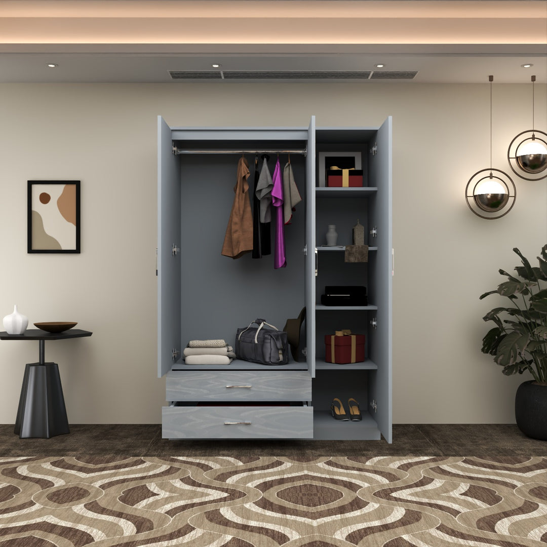 Modern High Gloss 3-Doors Wardrobe