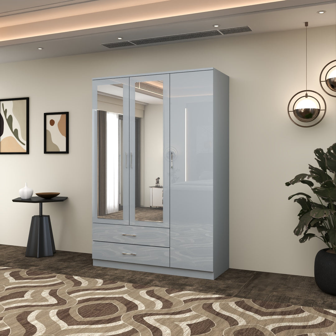 Modern High Gloss 3-Doors Wardrobe