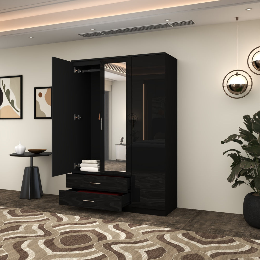 Modern High Gloss 3-Doors Wardrobe