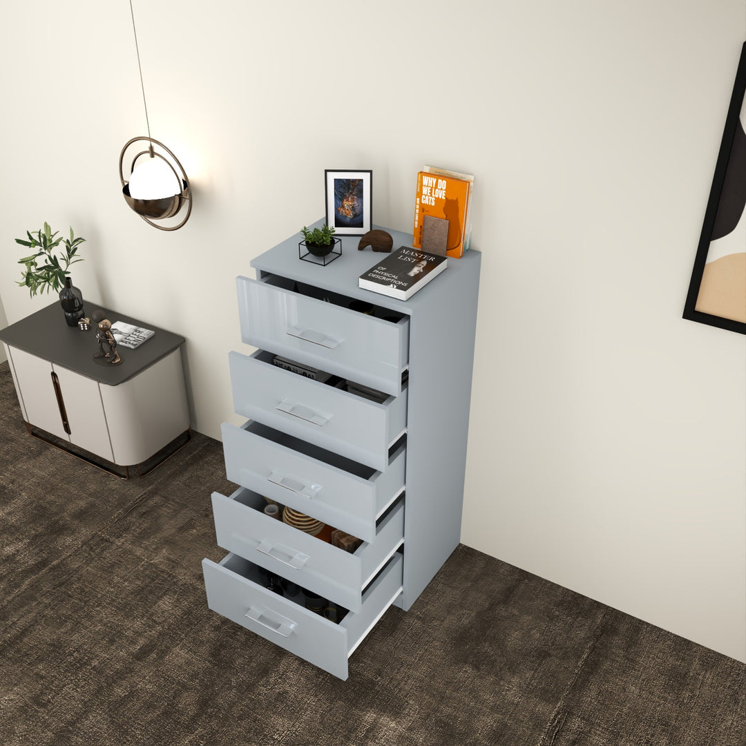 5-Deep & Tall Chest of Drawers with Handles