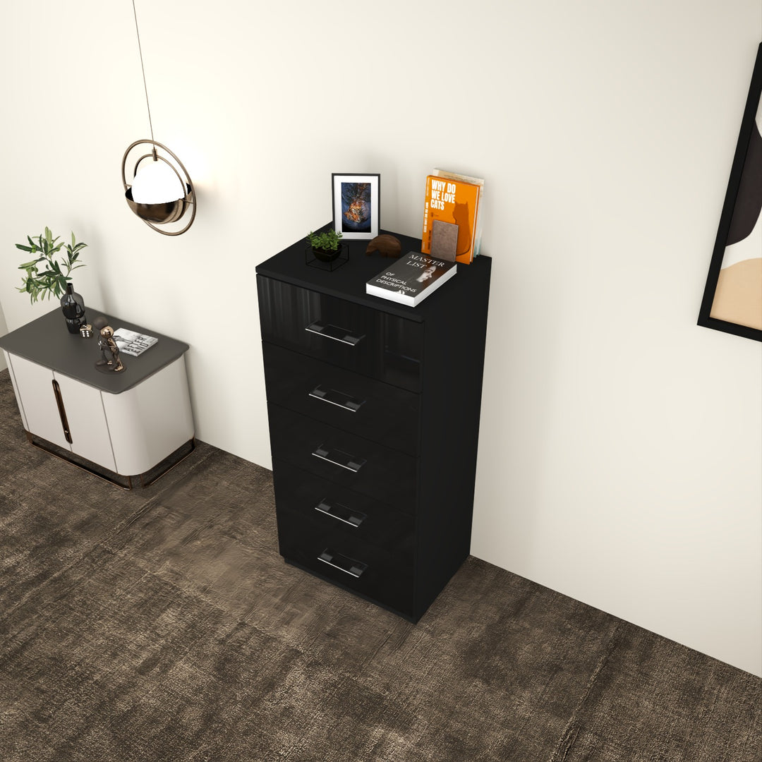 5-Deep & Tall Chest of Drawers with Handles